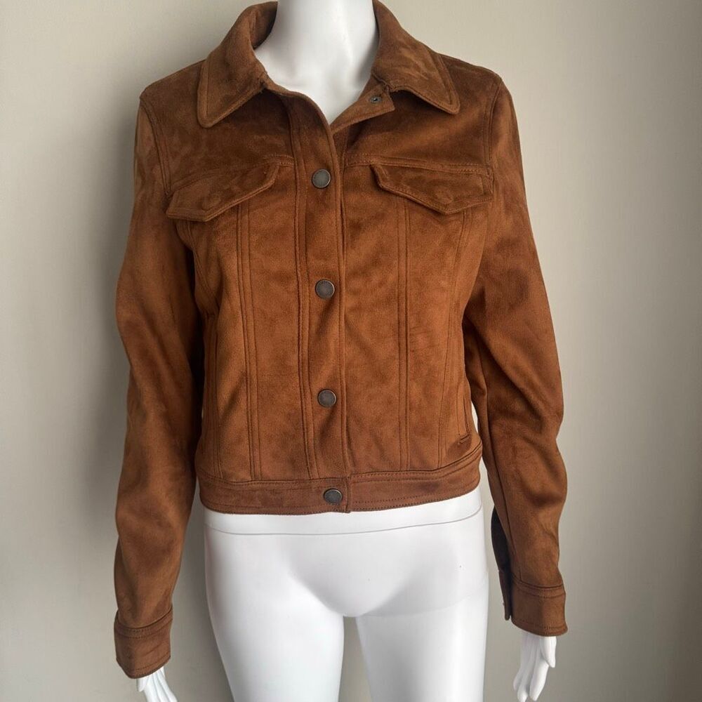 Abercrombie & Fitch Faux Suede Trucker Jacket Size S NWT